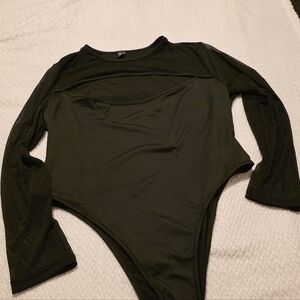 SHEIN Black Long Sleeve Crew Neck Bodysuit